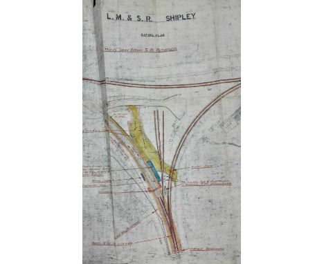 GROUP OF PLANS AND MAPS SOME OF RAILWAY INTEREST Including map LM &amp; SR Shipley Rating Plan and ordnance survey maps