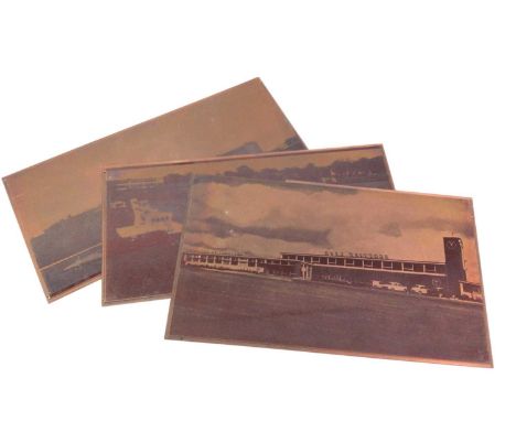COLLECTION OF MID-20TH CENTURY COPPER PRINTING PLATES, relating to Scottish Land (company) and Sportworks, including images o