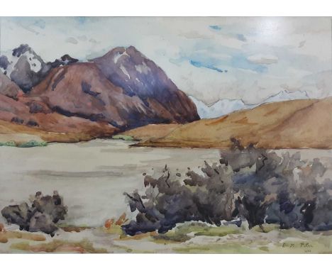 GROUP OF PICTURES, each in oil, comprising a churchyard by A.F. Faring, a Highland glen by McDiarmid, a river scene by R. Mor