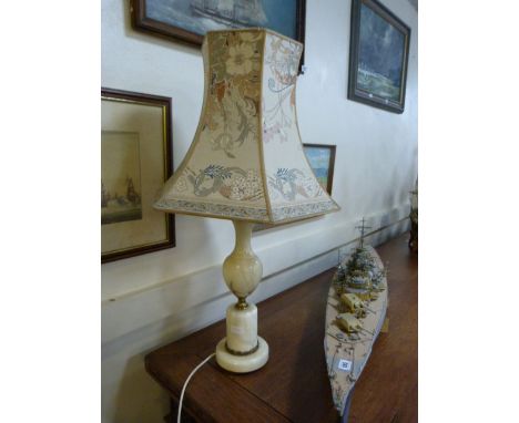 Marble Table Lamp with Shade