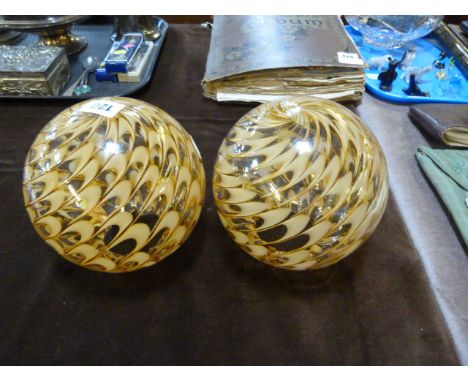 2 Vintage Globe Lamp Shades