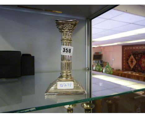 Silver Corinthian Column Style Candle Stick
