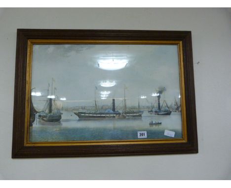 Framed Print Depicting Hull Water Front