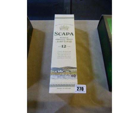Bottle of 12 Year Old Scapa Single Orkney Scotch Whiskey