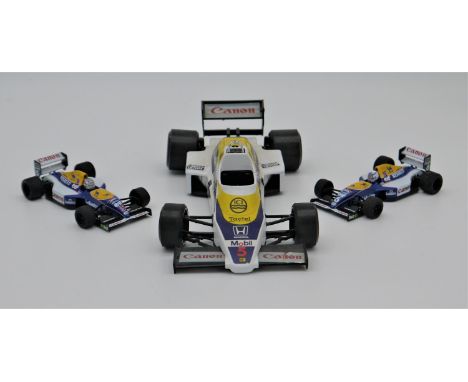 COLLECTION OF THREE WILLIAM FORMULA 1 MODELS, two 1991-era Williams Renault fw14 grand prix cars by onyx to 1:43 scale  one 1