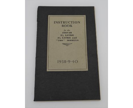 JAGUAR SS100 WORKSHOP MANUAL covering years 1938, 1939, 1940 86 pages, printed by Adams Brothers and Shardlow Limited in 1948