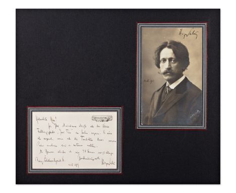 HUGO SALUS (1866-1929) | HANDWRITTEN LETTER AND SIGNED PHOTO (CZECH/ BOHEMIAN) | 1907 and 1910 | profession: Poet | country: 