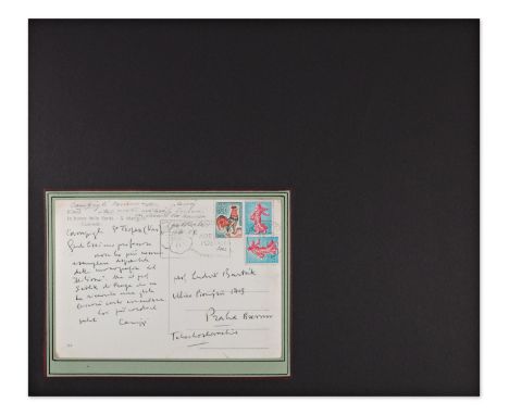 MASSIMO CAMPIGLI (1895-1971) | HANDWRITTEN POSTCARD ADDRESSED TO PROF. LUDVIK BARTAK (ITALY / ITALIAN) | 1966 | Massimo Campi