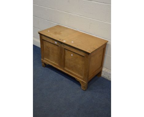 A LATE VICTORIAN PINE BLANKET CHEST, on bracket style feet, width 93cm x depth 44cm x height 92cm (losses)