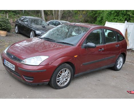 A 2003 FORD FOCUS LX TDCi HATCHBACK CAR in red, V5C present first Registered 31/03/2003 under Number DU03EOH 1.8ltr Deisel en