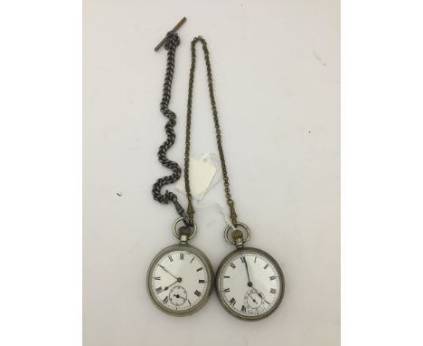 Two vintage pocket watches and Albert chains
