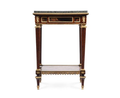 A FRENCH AMBOYNA AND ORMOLU MOUNTED CENTRE TABLEBY HENRY DASSON, CIRCA 1881The underside stamped twice 'HENRY DASSON, 1881', 