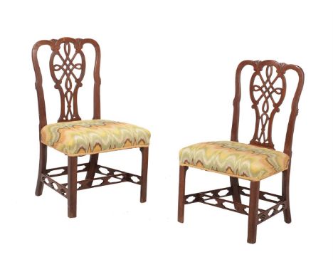 A PAIR OF GEORGE III MAHOGANY SIDE CHAIRSIRISH, CIRCA 176597cm high, 58cm wide, 52cm deepCondition Report: Marks, scratches a