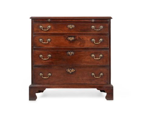A GEORGE II MAHOGANY CHEST OF DRAWERSMID 18TH CENTURYWith brushing slide79cm high, 79cm wide, 45cm deepCondition Report: Ther