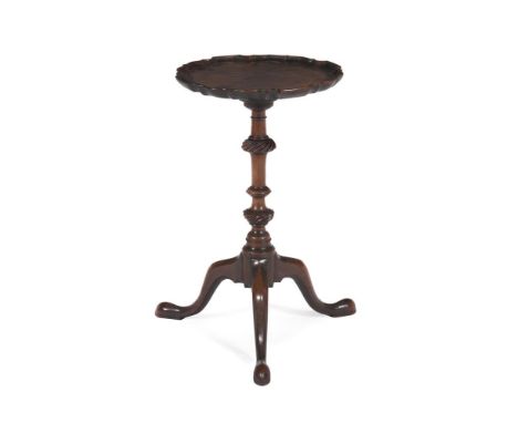 A GEORGE II MAHOGANY WINE TABLE OR CANDLESTANDCIRCA 175056cm high, the top 33.5cm diameter, the base 43cm wideCondition Repor