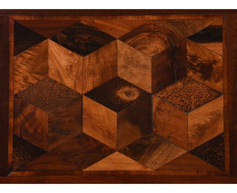 Y  A RARE JAMAICAN SPECIMEN WOOD BOX BY JAMES PITKIN EARLY 19TH CENTURY The Specimen parquetry top above interior with single