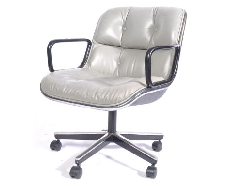 Charles Pollock - Knoll International - Executive Chair - An original 1960's retro vintage swivel desk chair / armchair havin