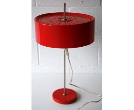 Elektrosvit - 2151201 - An original 1970's Czechoslovakian retro vintage table desk lamp light of red plastic construction ha