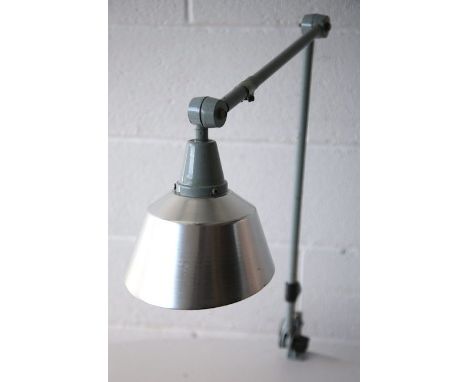 Curt Fischer - Midgard - An original 1950's German retro vintage industrial factory work desk wall lamp light having an asymm