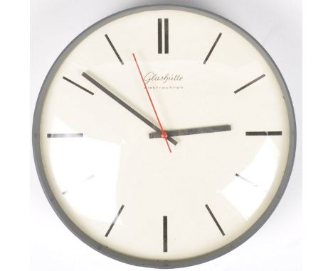 Glashütte - Elektrochron - An original 1960's German retro vintage wall clock of circular form having a grey acrylic case sur