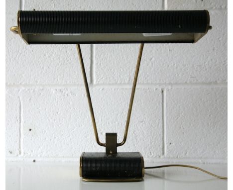 Eileen Gray - Jumo - N71 - A 1950's French art deco vintage bankers / desk lamp being raised on adjustable v-shaped rods that
