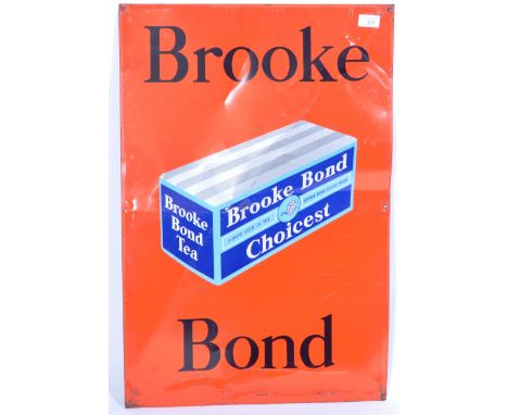 Brooke Bond Tea - Choicest - An original 20th retro vintage advertising point of sale enamel metal tin shop sign having an or