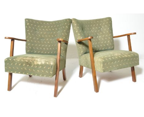 Believed Fritz Hansen - An early 20th century Danish sofa suite comprising of a two seater sofa settee and two arm chairs wit
