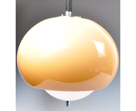 Harvey I Guzzini - Burgos - A 1960's Italian space age atomic era large rise and fall pendant ceiling lamp / light fixture. T