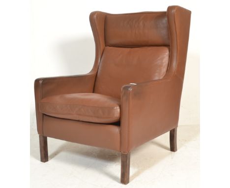 Slutpris - Stouby - Lulu - A 1970's Danish retro vintage armchair / lounge chair having a beech wood construction with straig