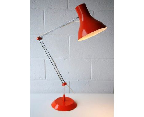 Joseph Hurka - Napako - An original 1960's Czechoslovakian retro vintage industrial work table factory desk lamp having an or