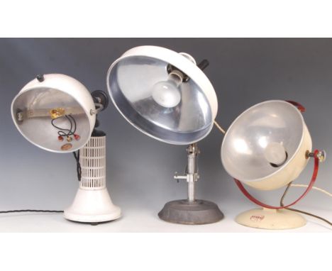 Heala - Pifco - Hanovia - A good collection of three original 1950's retro vintage heat lamps / desk lights comprising a Heal