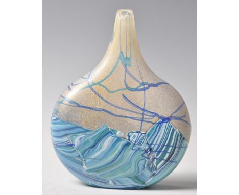 Michael Harris - Isle Of Wight - Seascape - lollipop - A late 20th / early 21st century retro vintage studio art glass vase h