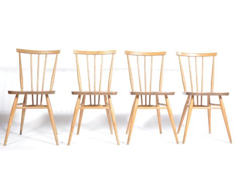 Lucian Ercolani - Ercol - 391 - All Purpose Chair - A set of four mid 20th century retro vintage beech and elm stick back sid