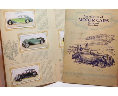 Wills cigarette cards in albums, motor cars and motor cart, second series. P&amp;P Group 1 (£14+VAT for the first lot and £1+