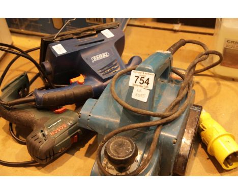 Heavy duty Makita electric plane, Draper sander and a cordless drill. Not available for in-house P&P.Condition Report: All el