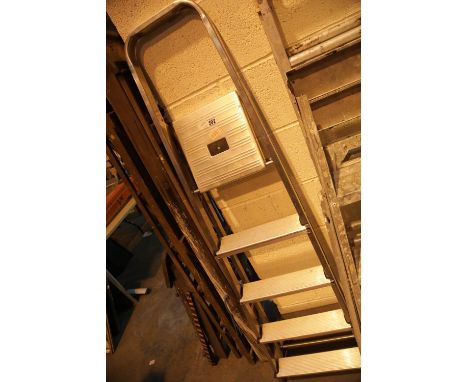 Set of aluminium step ladders. Not available for in-house P&amp;P. 
