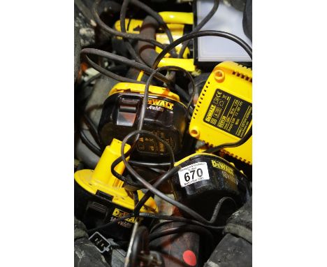 Selection of Dewalt power tools. Not available for in-house P&P.Condition Report: All electrical items in this lot have been 