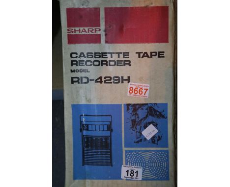 Sharp RD-429H cassette tape recorder boxed. P&amp;P Group 2 (£18+VAT for the first lot and £3+VAT for subsequent lots) 