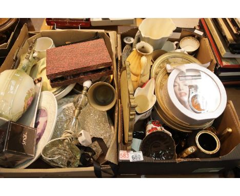 Two boxes of mixed ceramics. Not available for in-house P&P.Condition Report: All electrical items in this lot have been PAT 