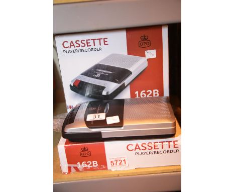 Two cassette players/recorder, GPO boxed with power supplies and manuals. Not available for in-house P&amp;P. 