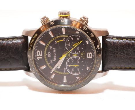 Gents Accurist Tachymeter MS848B 100m water resistant wristwatch. P&P Group 1 (£14+VAT for the first lot and £1+VAT for subse