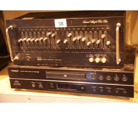 ADC stereo frequency amplifier and Teac CD-P1260 compact disc player. Not available for in-house P&P.Condition Report: All el