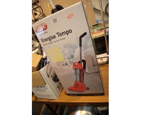 Boxed VAX Energise Tempo upright vacuum cleaner. Not available for in-house P&PCondition Report: All electrical items in this