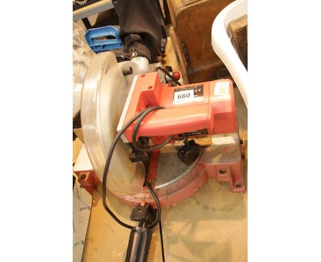 Power Devil PDW 5014 chop saw. Not available for in-house P&P.Condition Report: All electrical items in this lot have been PA