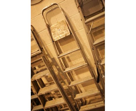 Set of aluminium step ladders. Not available for in-house P&amp;P. 