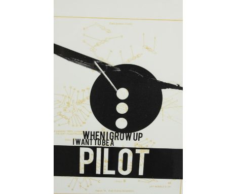 A framed and glazed limited edition lithograph: When I grow up I want to be a pilot, signed and numbered. H.45 W.33cm.