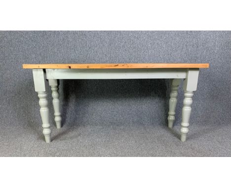 A 19th century style painted pine console table. H.77 W.160 D.59cm 