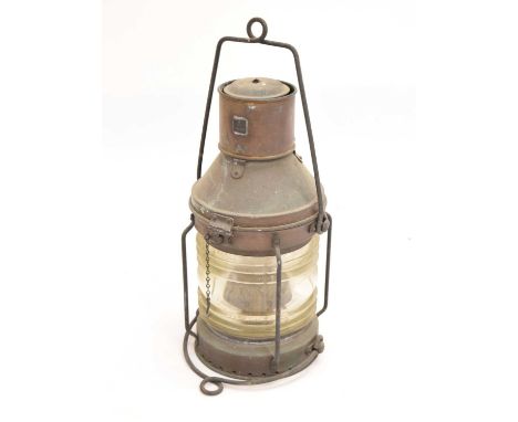 Group of Naval and other items to include; Ship's lantern A2107, 43cm high (ex. fitting), Sestrel Bouchard barometer, pair of