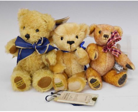 Merrythought - Two limited edition teddy bears comprising; 'Brian' (16/75), 'Little Poppet' (428/1000) and another, 26cm high