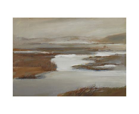 [§] ETHEL WALKER (SCOTTISH B.1941)  FEBRUARY, CRINAN MOSS   Signed, pastel and gouache  40.5cm x 58cm (16in x 23in)